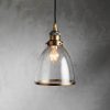 Industrial Cloche Pendant in Antiqued Brass