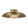Patina Brass Prismatic Glass Semi Flush Ceiling Light